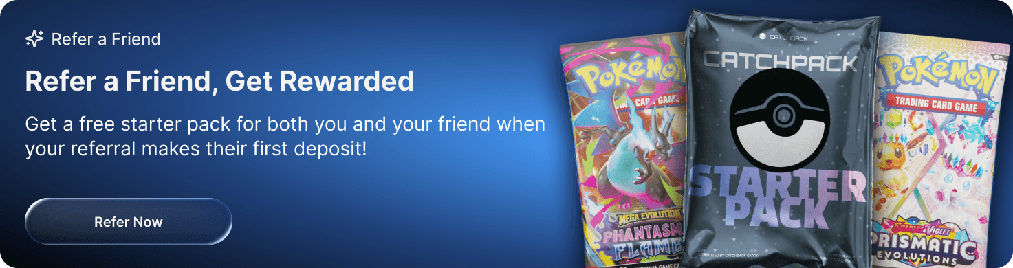 Refer a friend, get rewarded — a free starter pack for both of you on their first deposit.